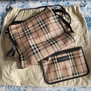 Burberry Haycheck Tote Bag with Pouch